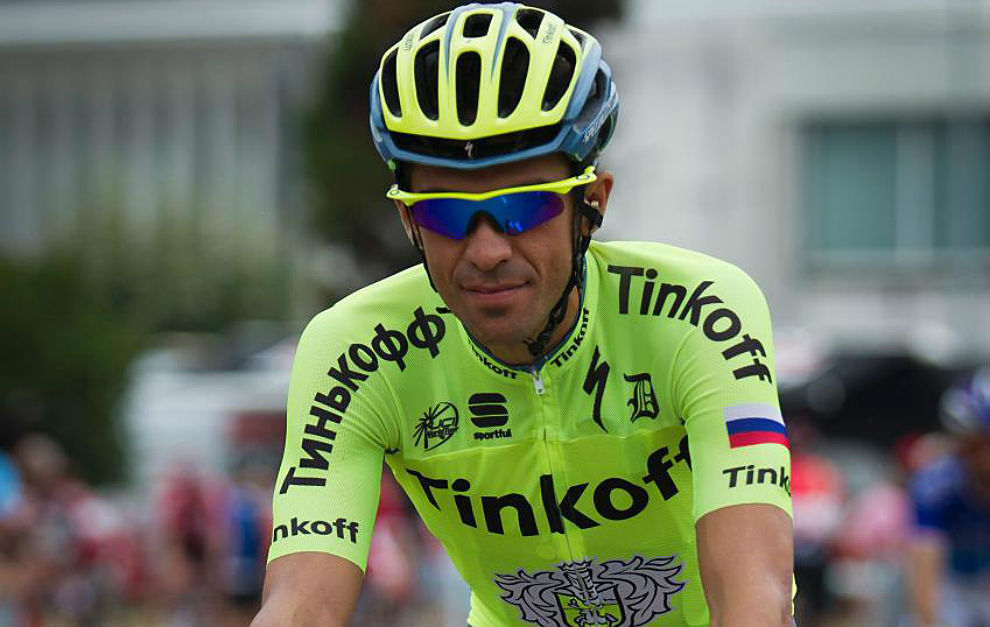 Alberto Contador, esta maana en Viveiro.