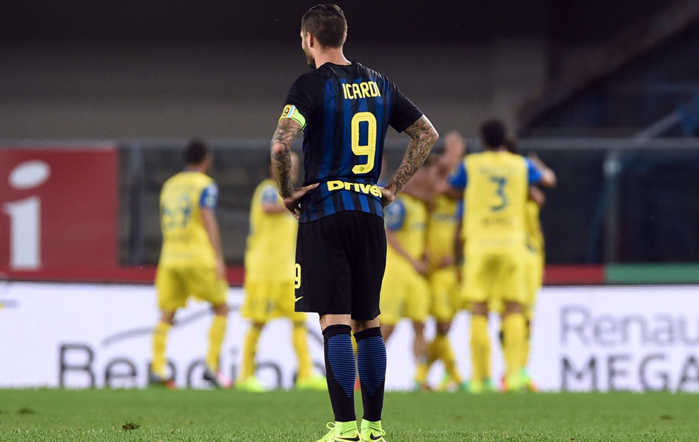 Icardi en el encuentro entre el Inter y el Chievo