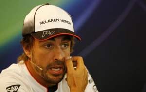 Fernando Alonso, en la rueda de prensa en Spa