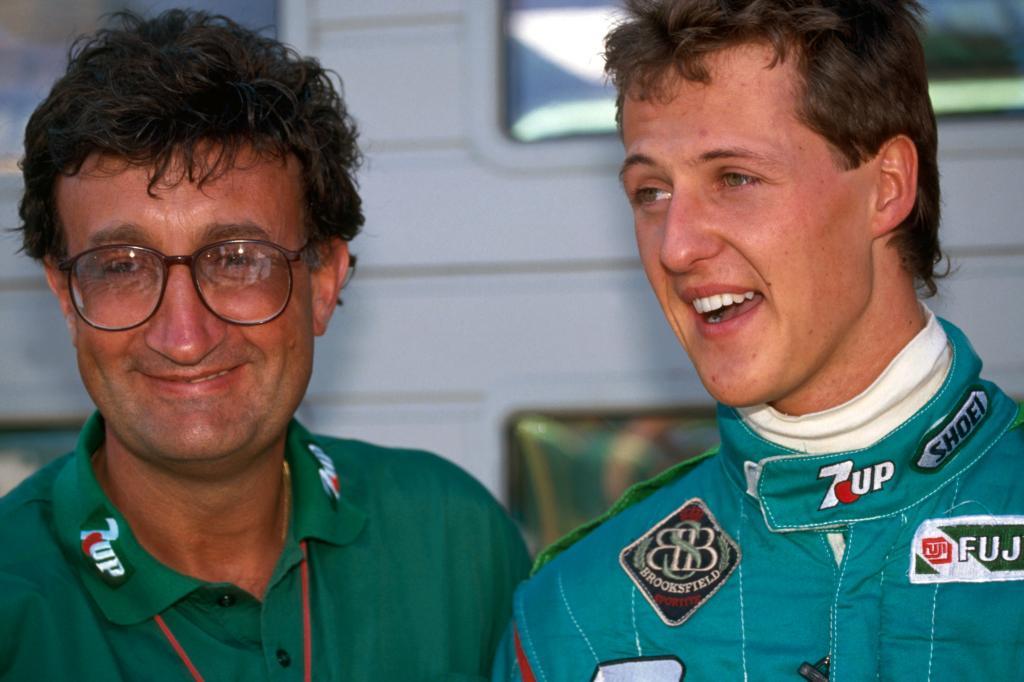 Eddie Jordan y Michael Schumacher, en Blgica 1991.