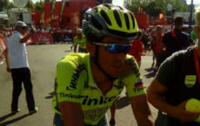 Contador, tras llegar a meta.