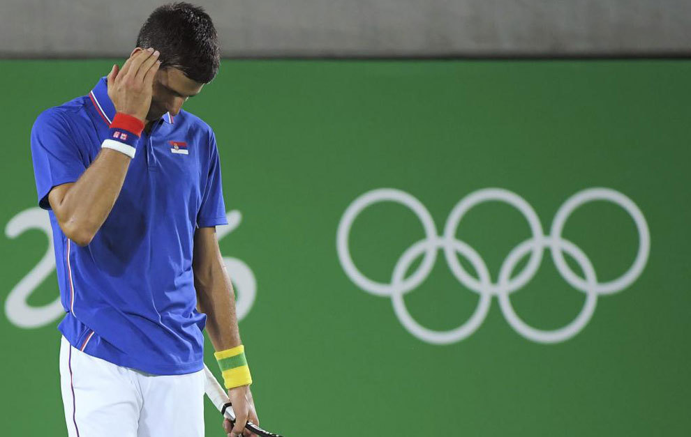 Novak Djokovic during a match in the 2016 Olympic Games.
