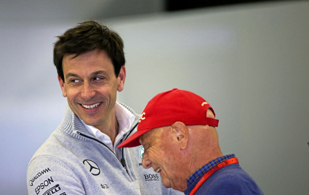 Wolff junto a Lauda, durante el GP de Gran Bretaa