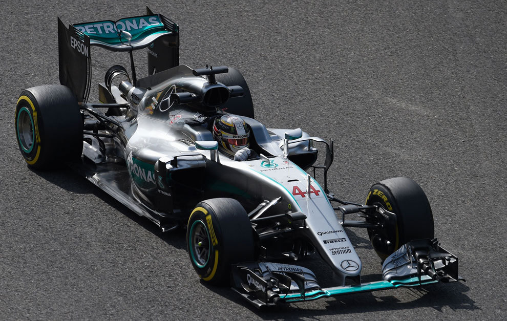 Hamilton en el circuito de Spa, durante los segundos libres