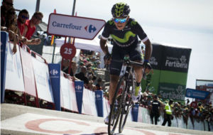 Nairo Quintana en la etapa de la Vuelta