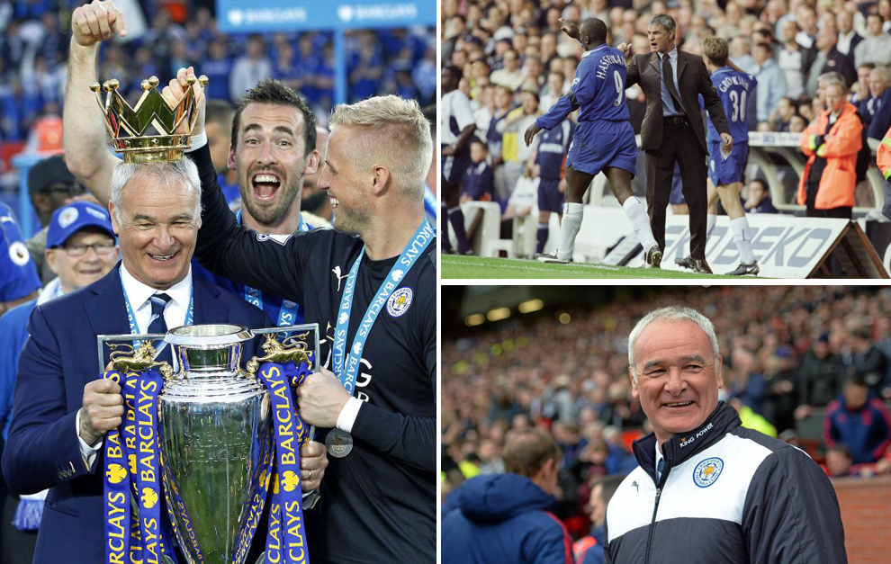 Claudio Ranieri dirigiendo al Leicester y al Chelsea