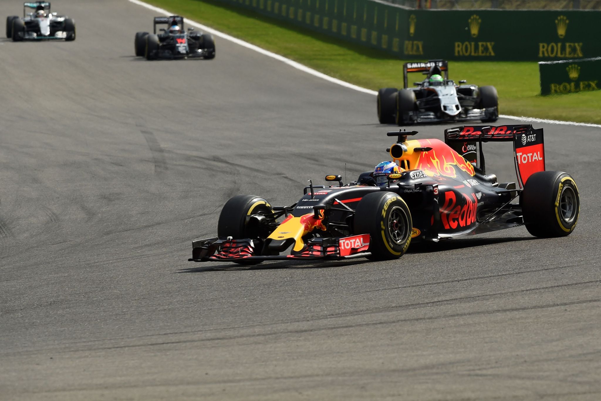 El Red Bull de Ricciardo en la carrera de Blgica