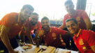 Fotografa de Sergio Ramos posando con sus compaeros del Real...