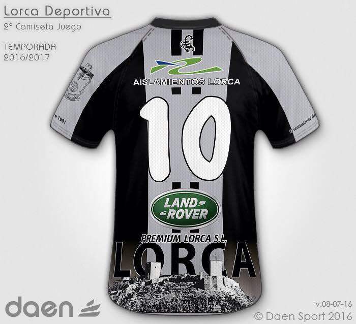 La segunda camiseta de la Lorca Deportiva.