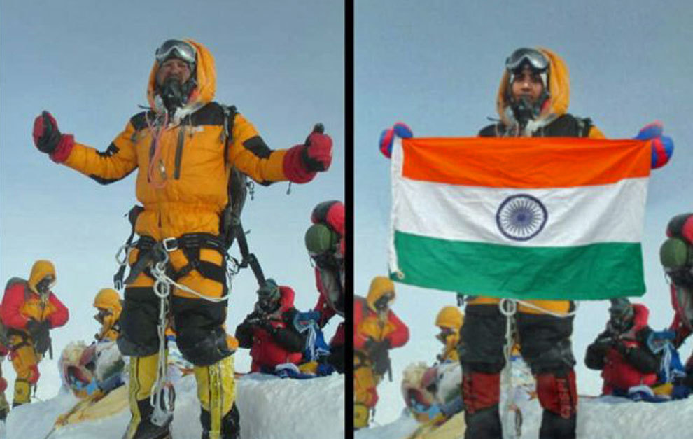 La foto trucada de Dinesh Rathod en la cumbre del Everest
