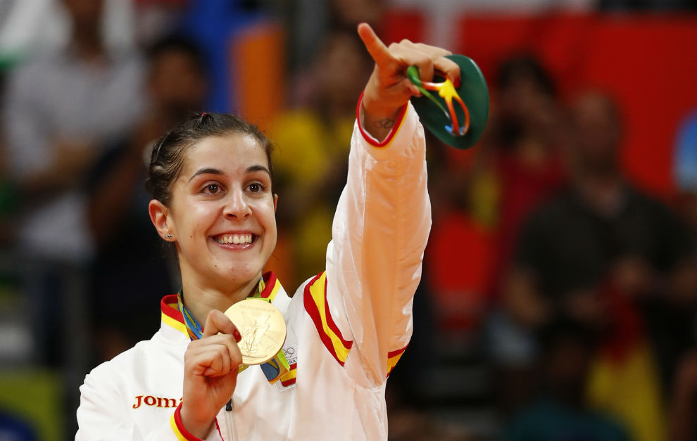 Carolina Marn, con la medalla de oro.