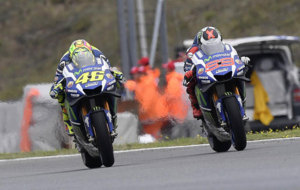 Rossi y Lorenzo, en la ltima carrera de Brno.