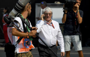 Ecclestone, esta maana en el circuito de Monza.
