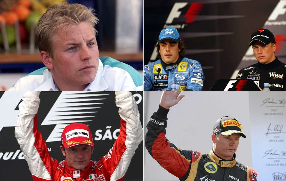 Raikkonen en 2001 (Sauber), 2005 (con Alonso), 2007 (campen) y 2013...