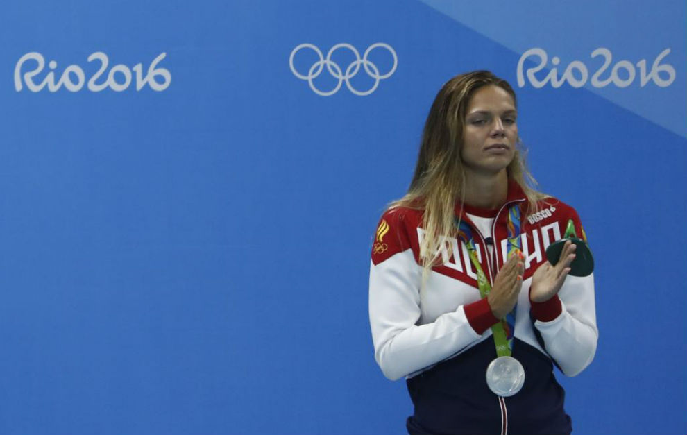 La rusa Efimova, con la plata olmpica que gan en 100 braza.