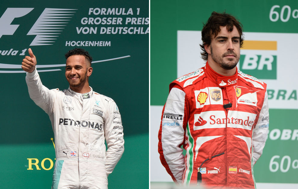 Hamilton en Alemania 2016 y Alonso en Brasil 2013