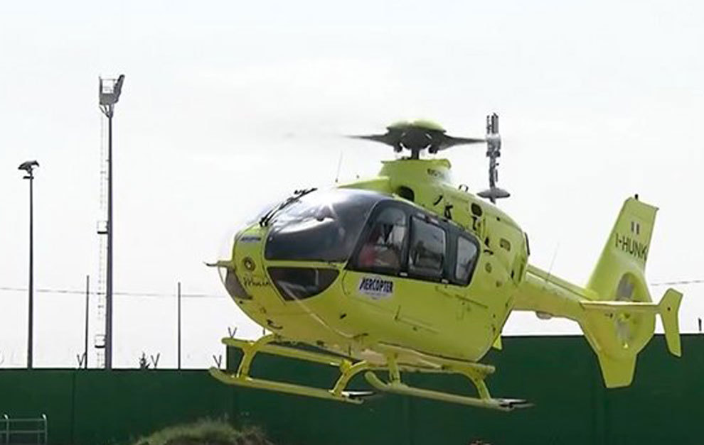 El helicptero que est trasladando a Iannone al centro mdico