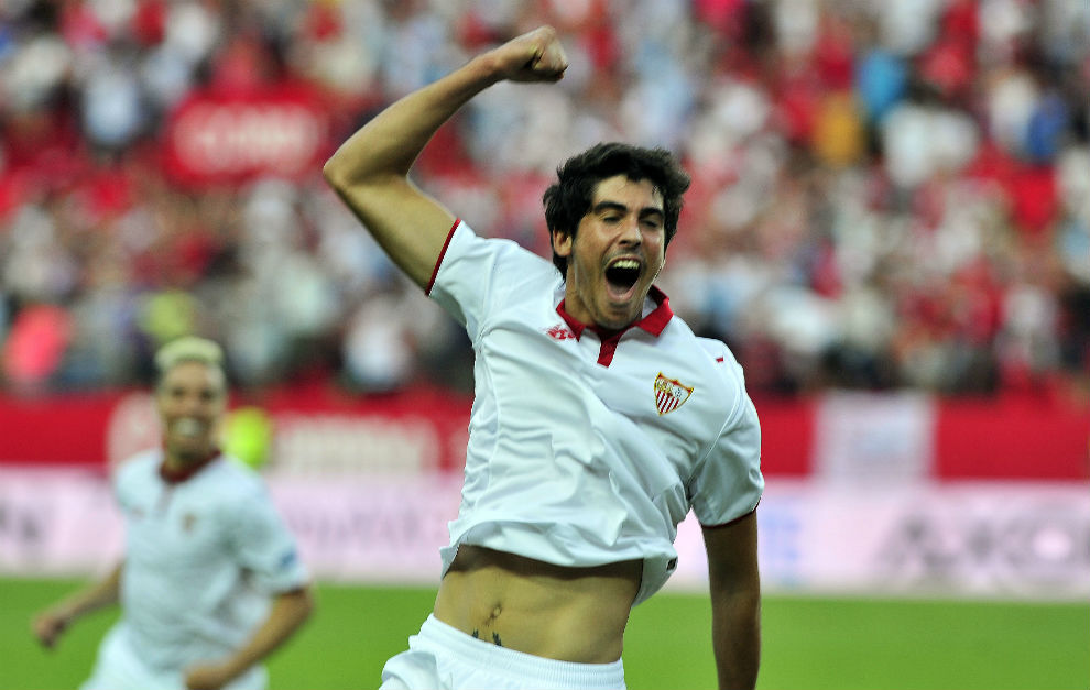 Carlos Fernndez, celebrando su gol