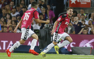 Ibai celebra su gol en el Camp Nou.