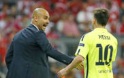 Guardiola saluda a Messi en el Bayern-Bara