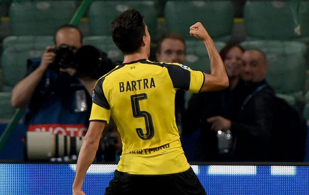 Bartra celebra su gol ante el Legia de Varsovia