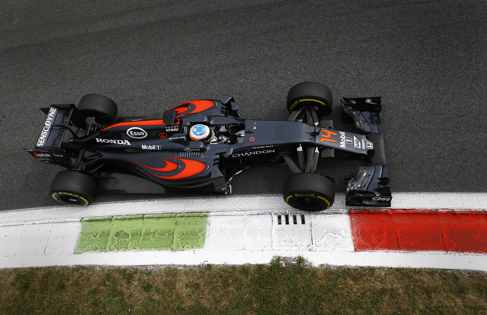 Alonso, durante el GP de Italia