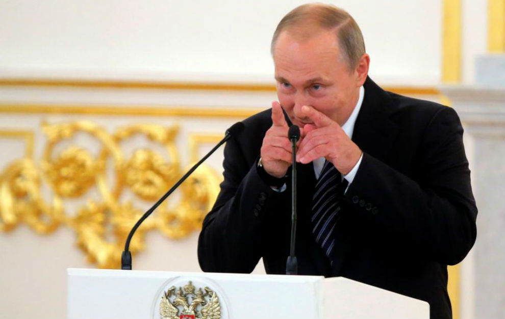 Vladimir Putin, durante la reciente recepcin a los medallistas rusos...