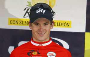 Ben Swift, con el maillot de lder de la Vuelta a Andaluca 2016.