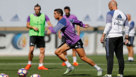 Cristiano Ronaldo y Bale, en el entrenamiento.