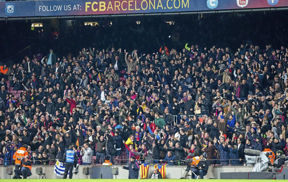 Imagen del graderío del Camp Nou durante un Barça-Atlético.