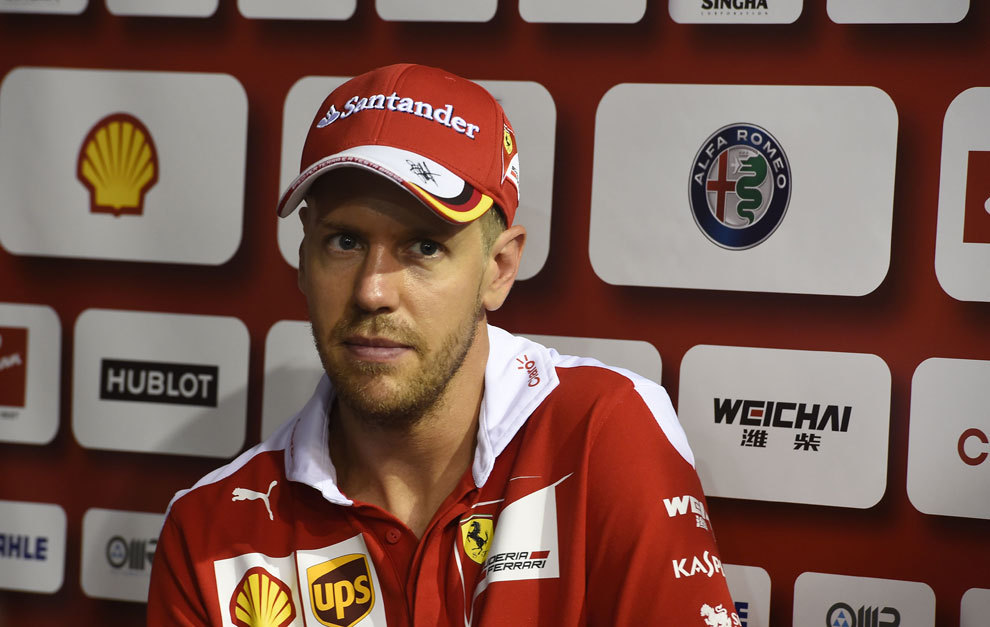Vettel, durante el GP de Singapur