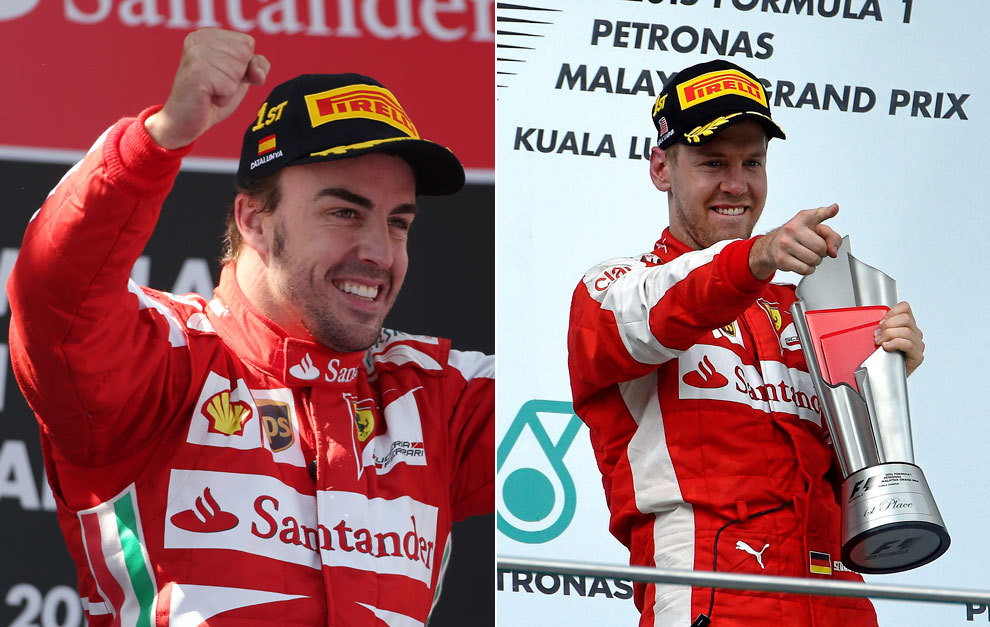 Alonso en Espaa 2013 y Vettel en Malasia 2015