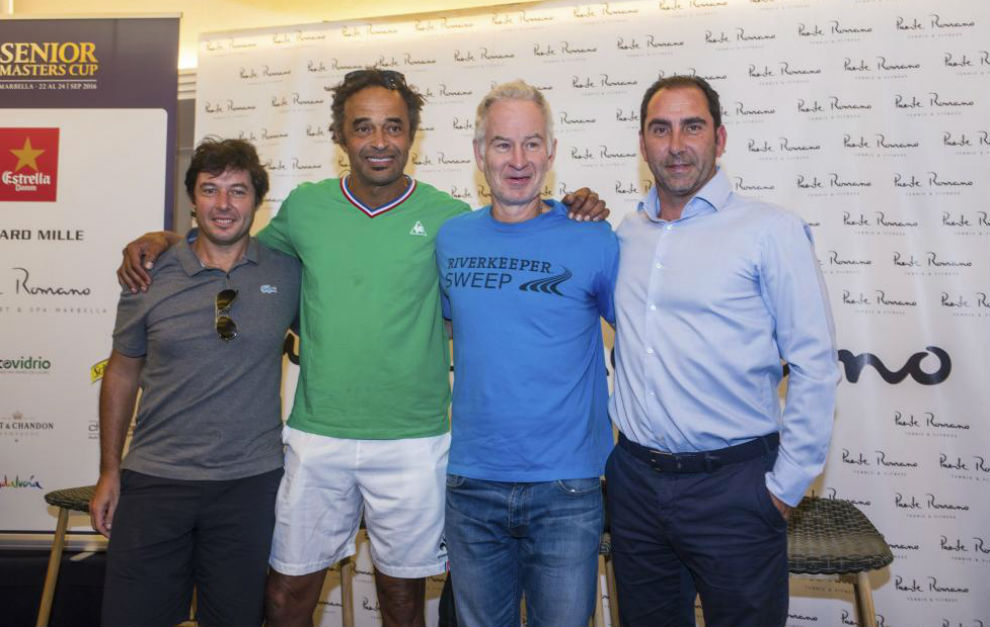 Grosjean, Noah, McEnroe y Costa, en la presentacinCa