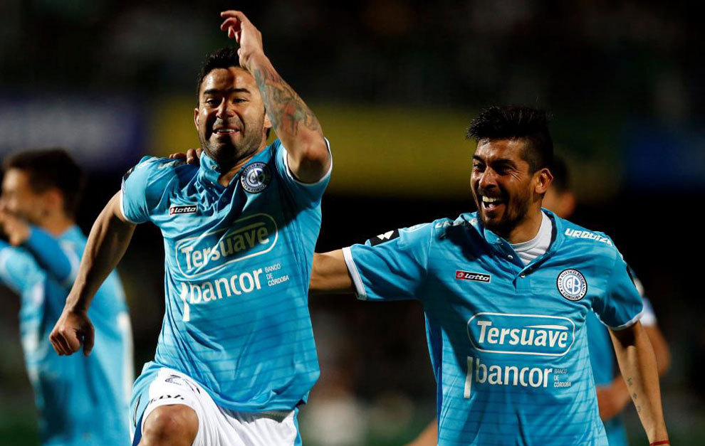 Los jugadores de Belgrano celebran uno de sus goles en Brasil.