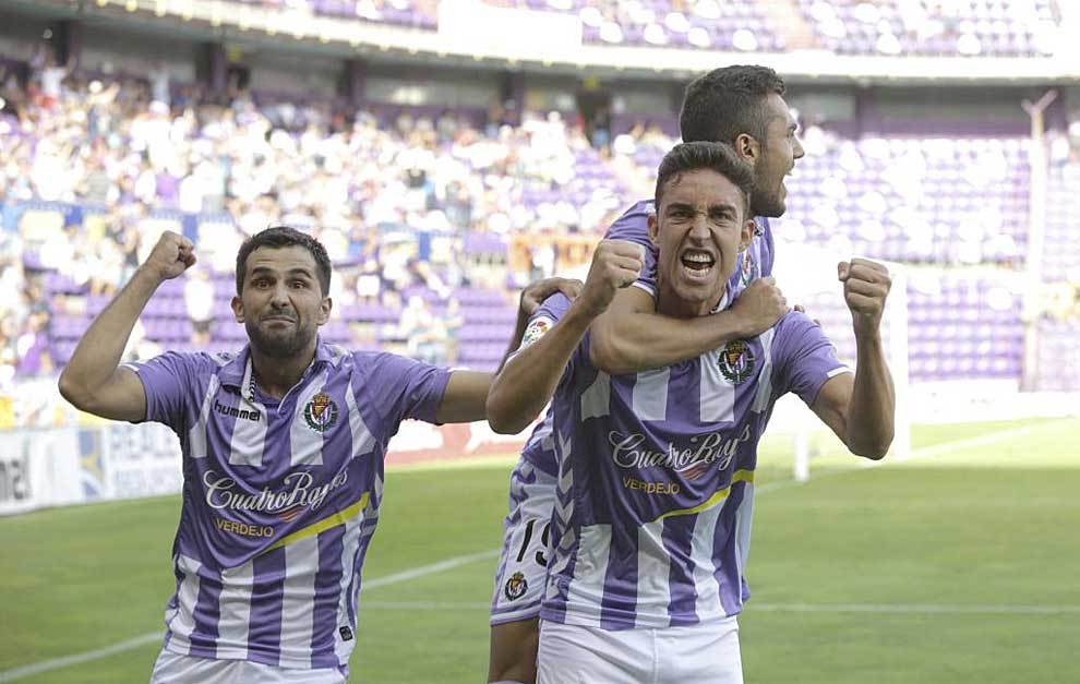 lex Lpez, Mata y Joan Jordan celebran el gol ante el Girona,...