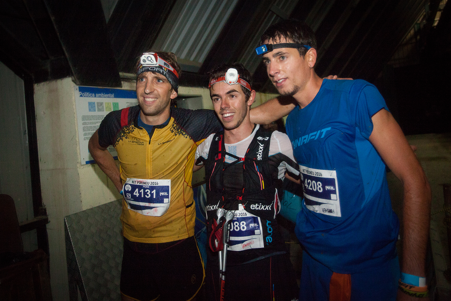 El podio masculino: Pere Rulln, Jan Margarit y Oriol Cardona.