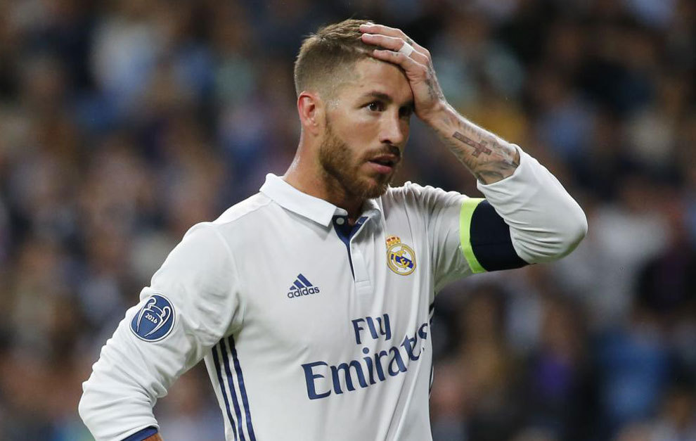 Sergio Ramos during the Champions League match against Sporting CP.