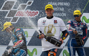 Binder celebra su ttulo mundial en el podio de MotorLand Aragn.