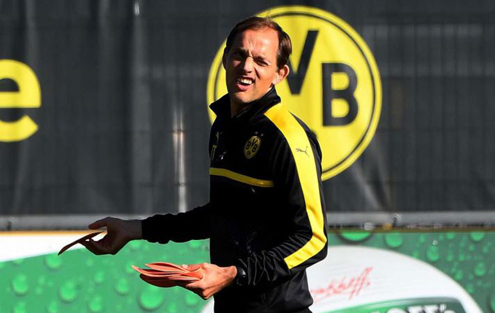 Tuchel, en el entrenamiento del Dortmund.
