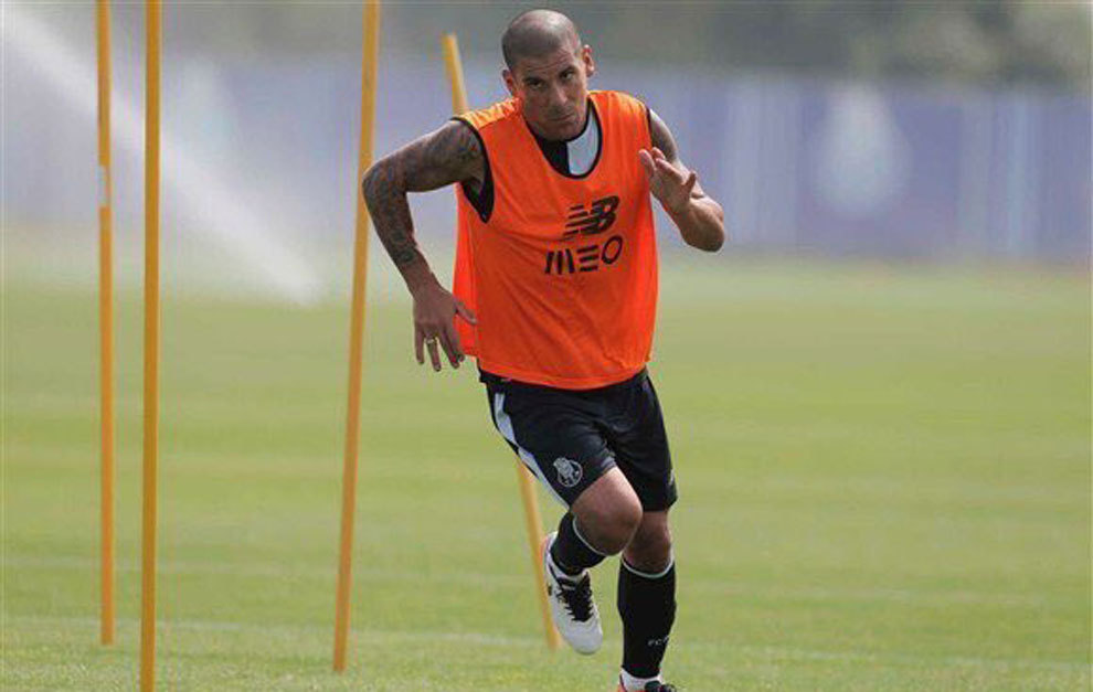 Pereira en su vuelta a los entrenamientos con el Oporto.