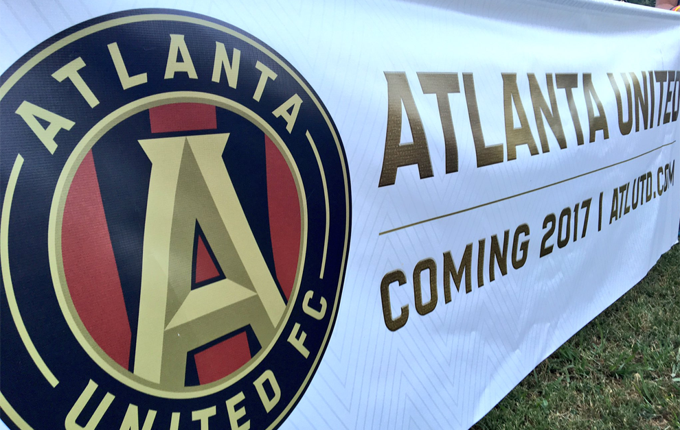 Una pancarta del Atlanta United