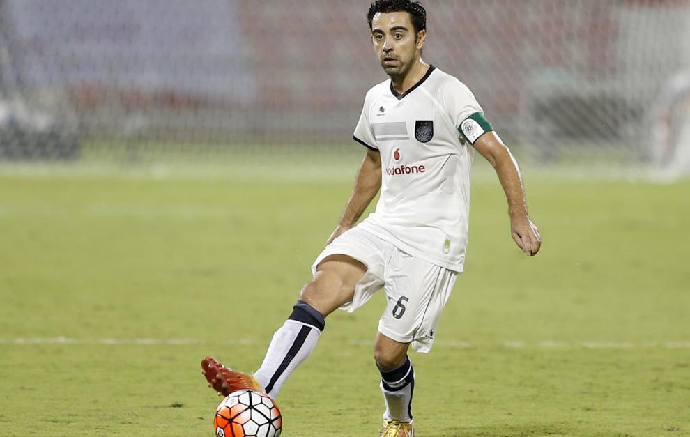 Xavi durante un partido con el Al-Sadd
