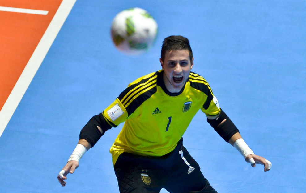 Nico Sarmiento, durante un partido con Argentina en el Mundial.