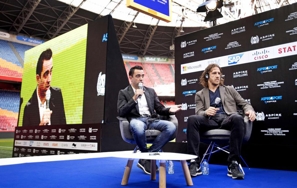 Xavi y Puyol, en la charla de Aspire4Sports.