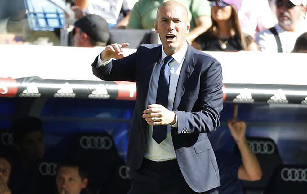 Zidane during the Spanish league football match Real Madrid vs Eibar