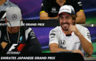 Fernando Alonso, con Lewis Hamilton en la rueda de prensa previa al GP...