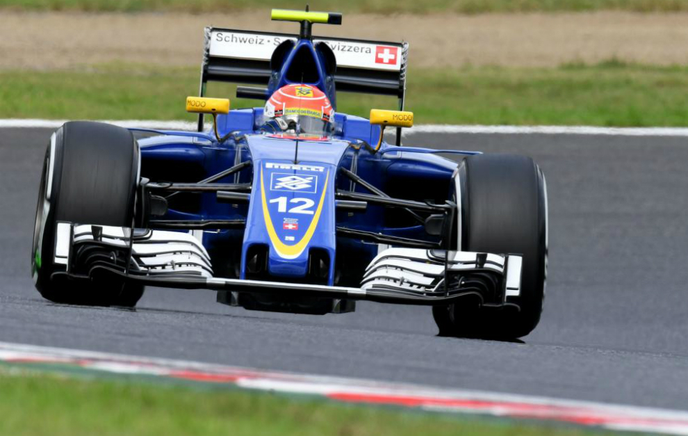 Felipe Nasr, durante los entrenamientos libres del Gran Premio de...
