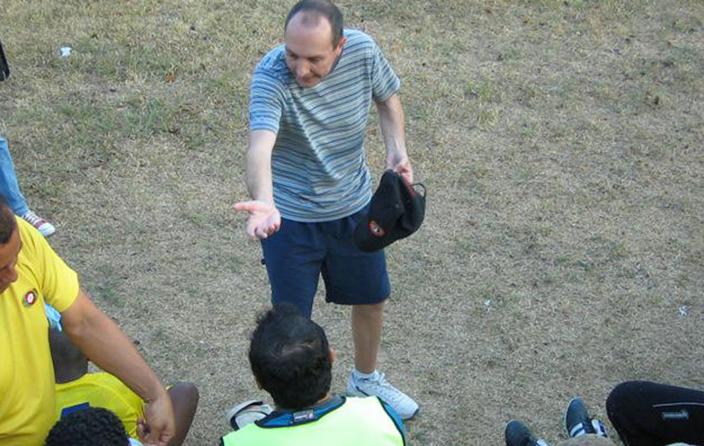 Cantarero, en su etapa como entrenador del Chorrillo.