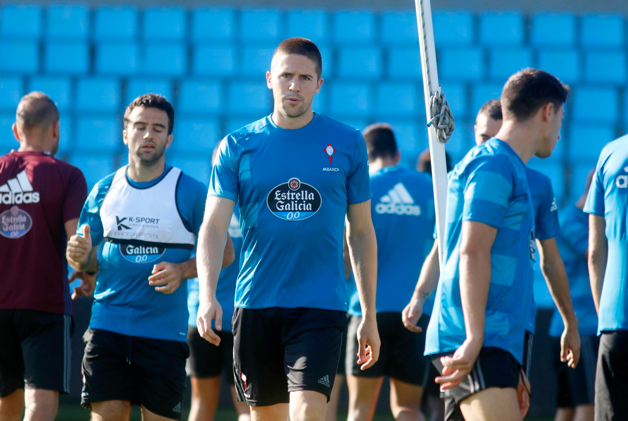 Fonts durante un entrenamiento con el Celta de Vigo