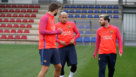 Piqu, Neymar y Messi, en el entrenamiento del 12 de octubre.